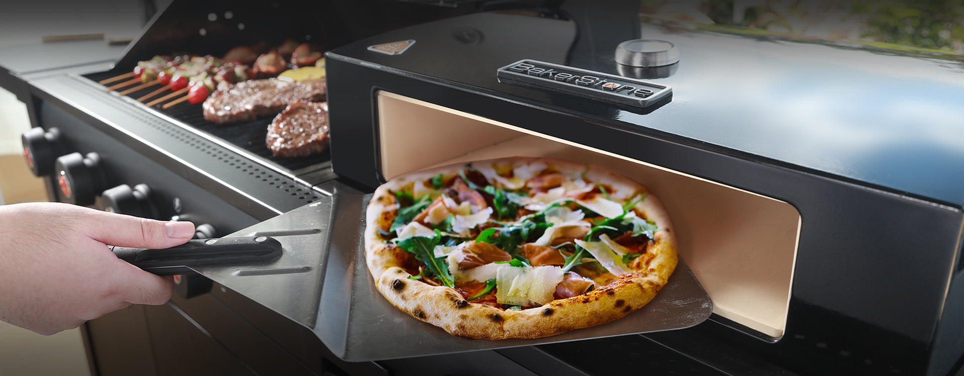 Gas grill 2024 pizza oven