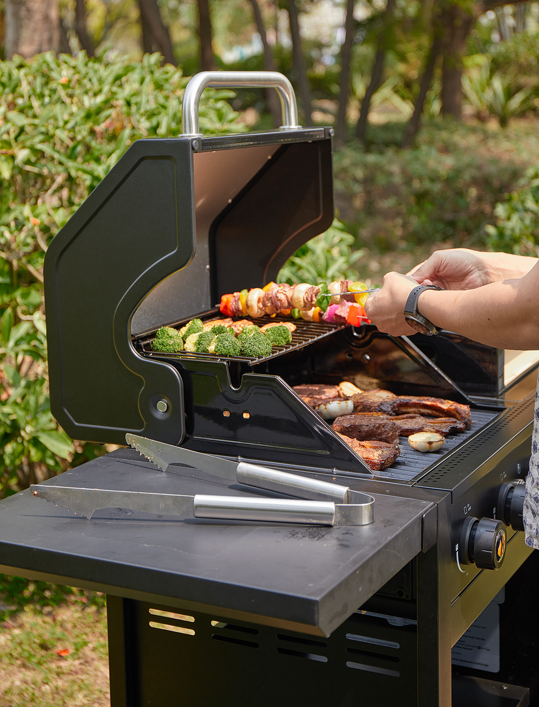 Outdoor grill with Side Burner & Gas Pizza Oven | BakerStone Outdoor grill with Side Burner & Gas Pizza Oven | BakerStone