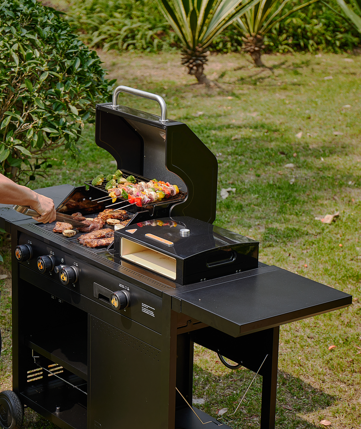 Outdoor grill with Side Burner & Gas Pizza Oven | BakerStone