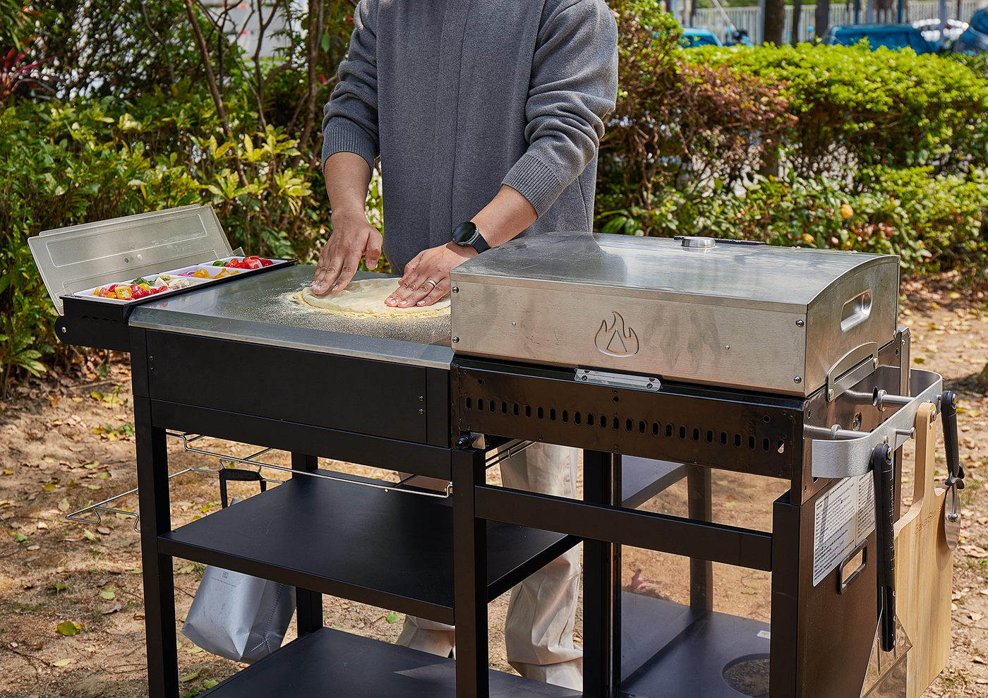Gas Pizza Oven & Griddle Combo - 2 Burner with Prep Table