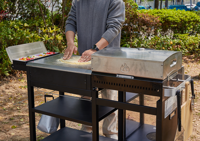 Gas Pizza Oven & Griddle Combo - 2 Burner with Prep Table
