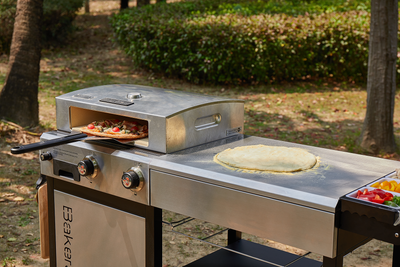 Gas Pizza Oven & Griddle Combo - 2 Burner with Prep Table